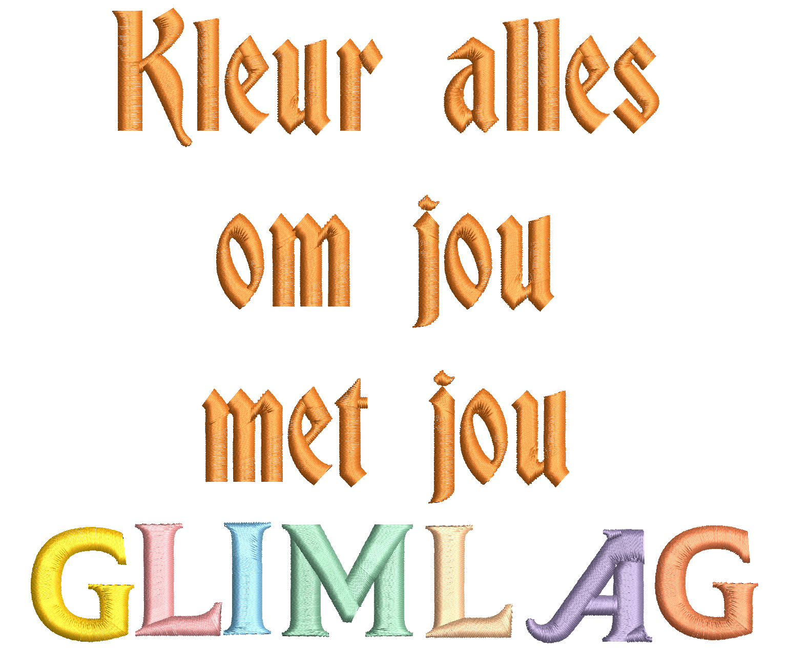 (Single) KLEUR ALLES IN MET GLIMLAG