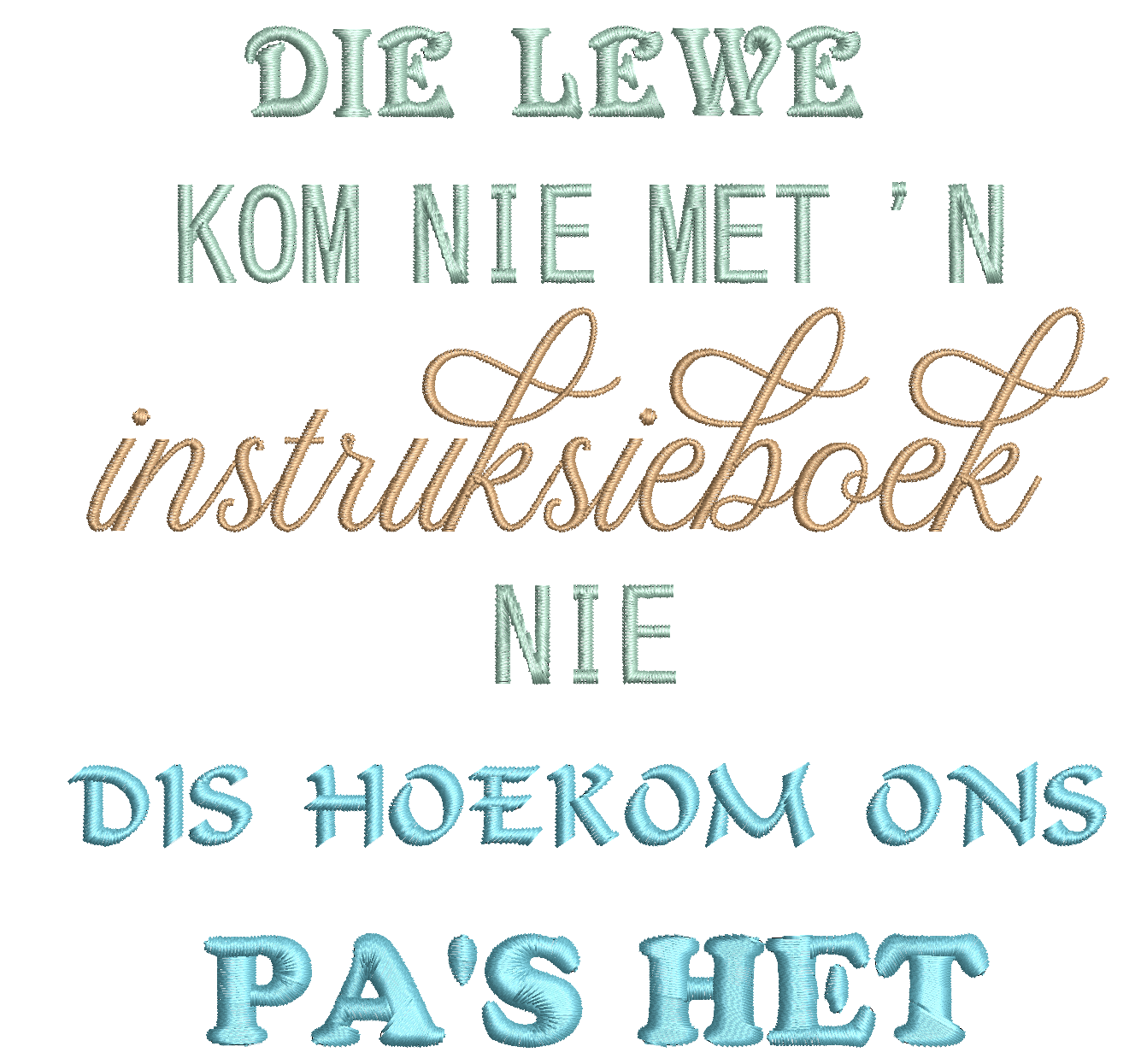 (Single) DIE LEWE KOM NIE MET INSTRUKSIEBOEK