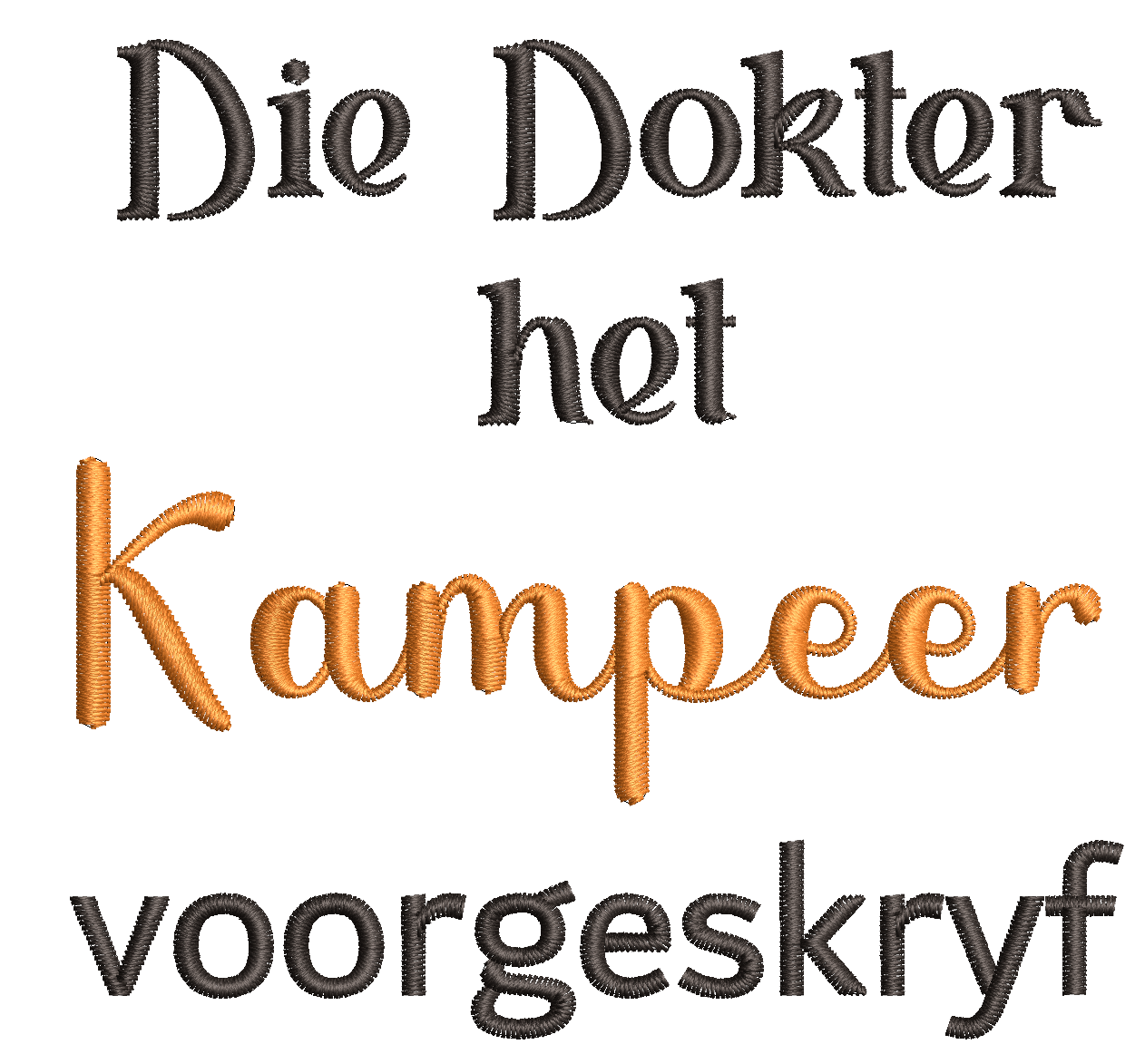 (Single) DIE DOKTER HET KAMPEER VOORGESKRYF